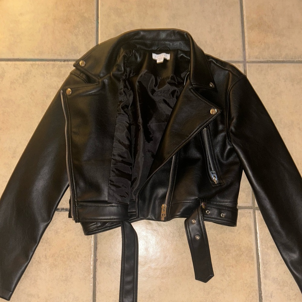 NWOT - topshop leather jacket! Size 4
